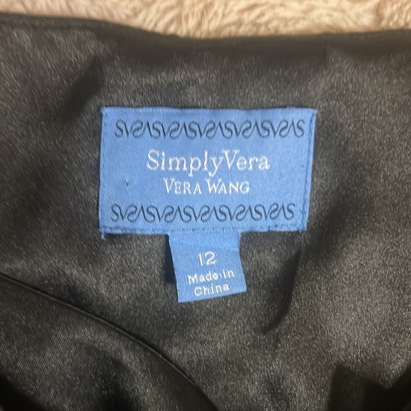 Simply Vera (Vera Wang) black tie neck satin-like blouse - Picture 7 of 10